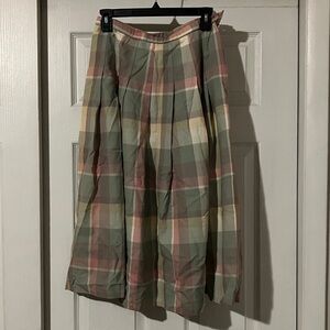 Pendleton A-Line Plaid Skirt in Green and Pink Size 8